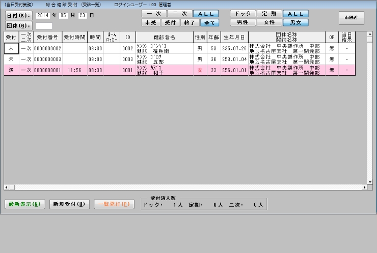 受診者一覧